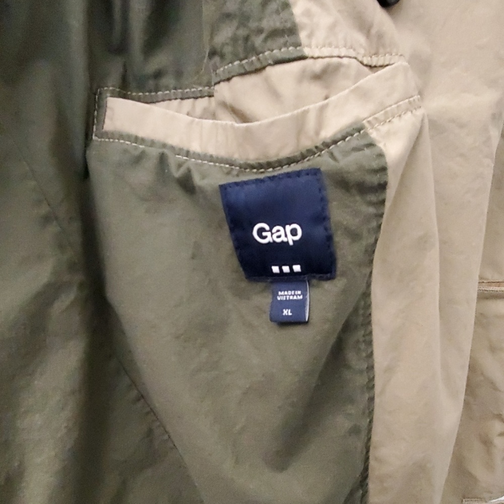 Khaki Double-Breasted Gap Jacket - image 4